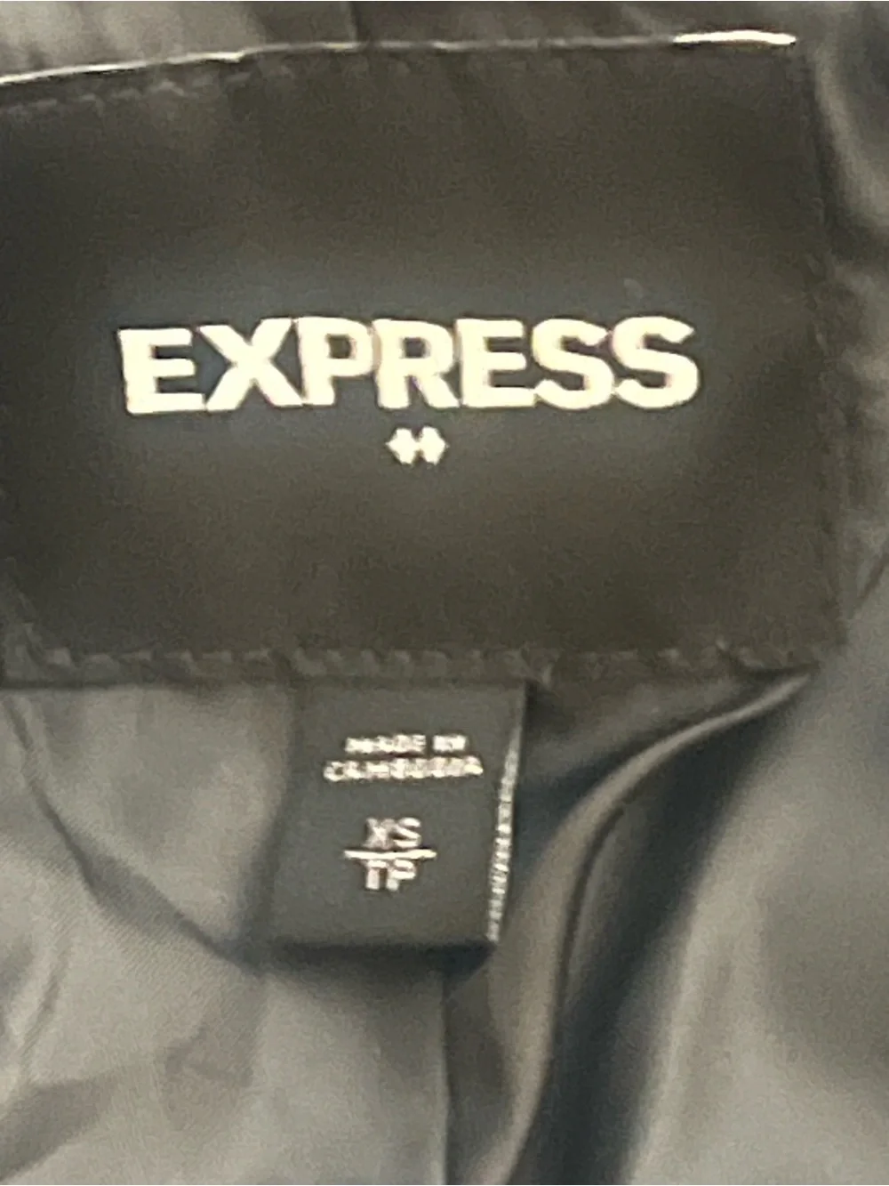 Black Express Faux Leather cropped moto jacket size XS
